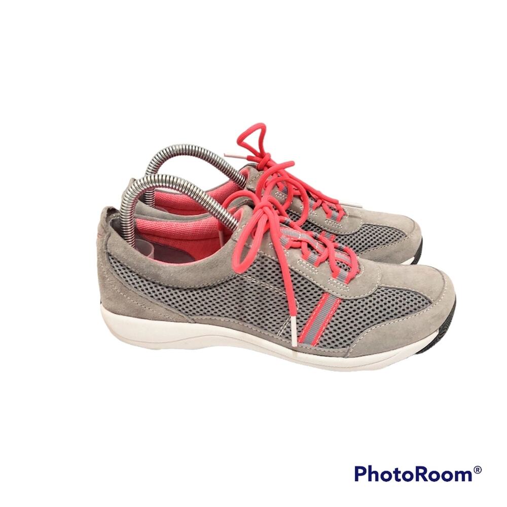 Dansko Helen Gray And Pink Suede Sneakers Women's Size 7 - Picture 3 of 10